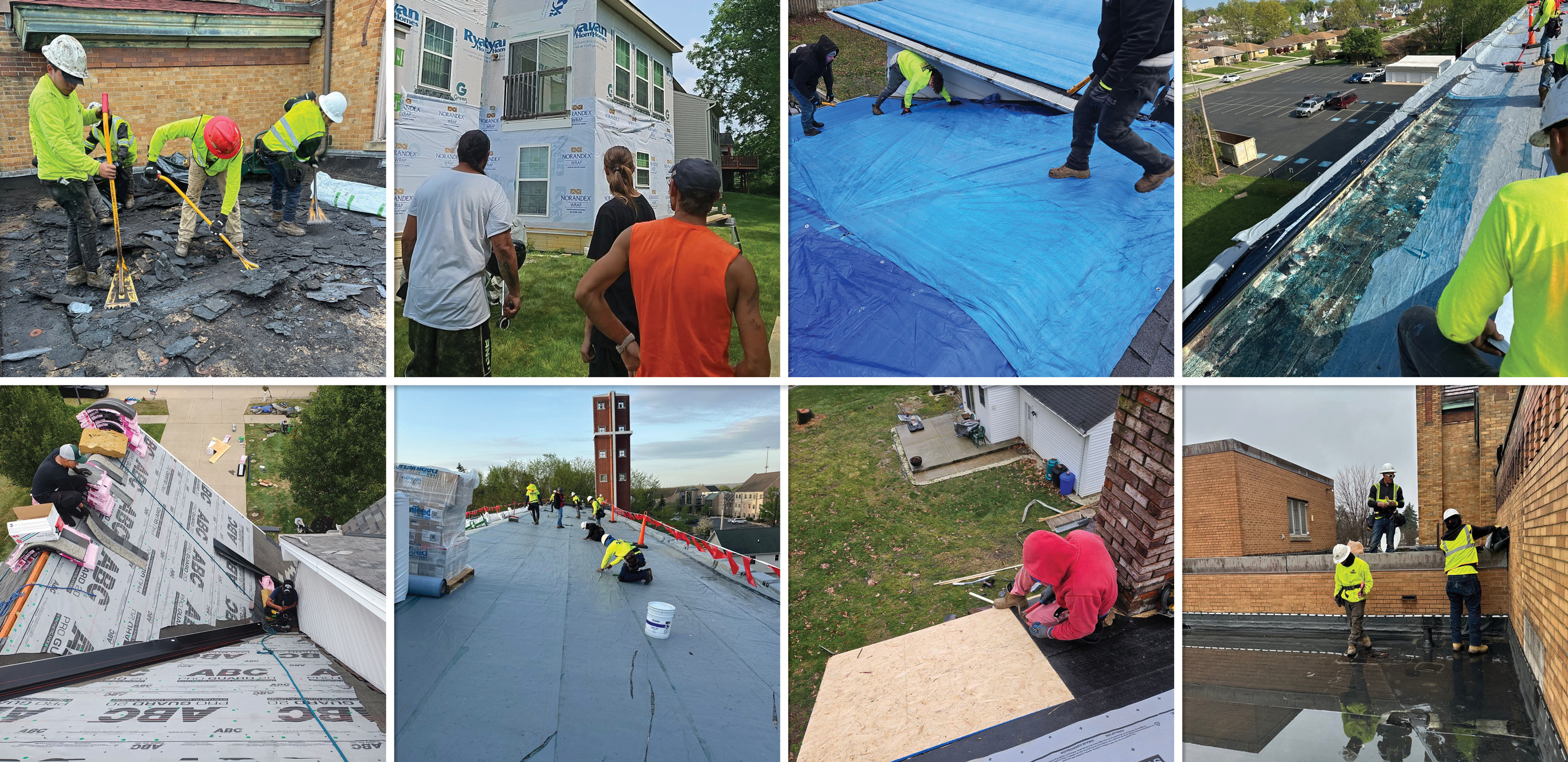 A collage of roofing projects completed by Absolute Roofing and Construction A collage of roofing projects completed by Absolute Roofing and Construction
