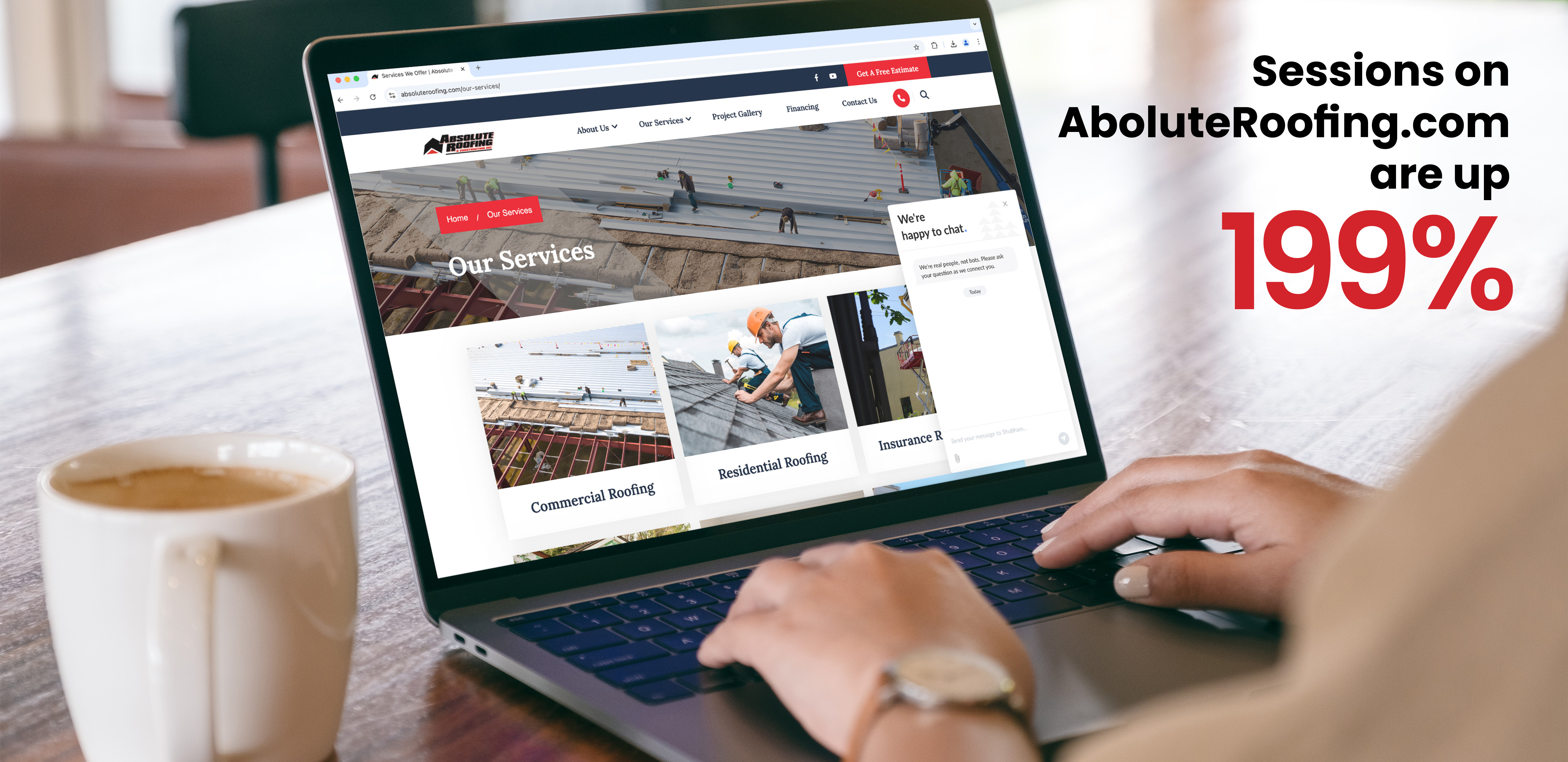 The Absolute Roofing website on a laptop The Absolute Roofing website on a laptop